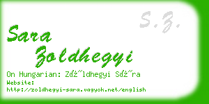 sara zoldhegyi business card